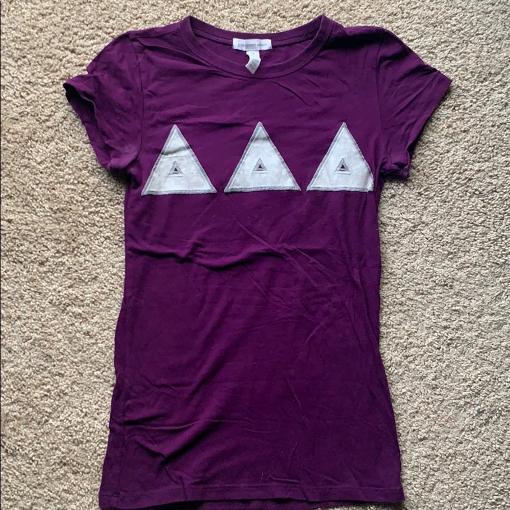 Purple and Grey Tri Delta Double Stitch Shirt